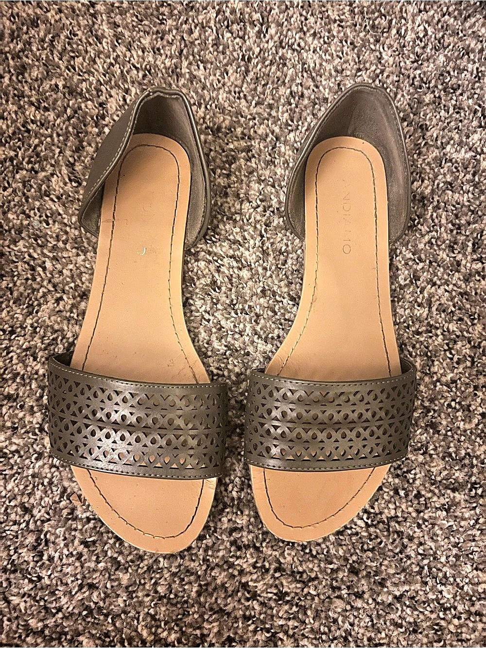 Women's Brown Geometric Strap Sandals